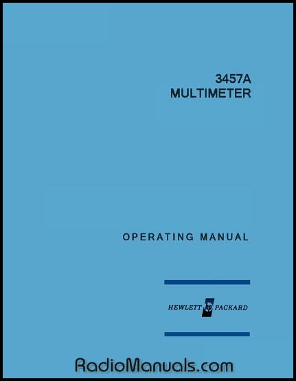 HP 3457A Operating Manual HP 3457A Operating Manual